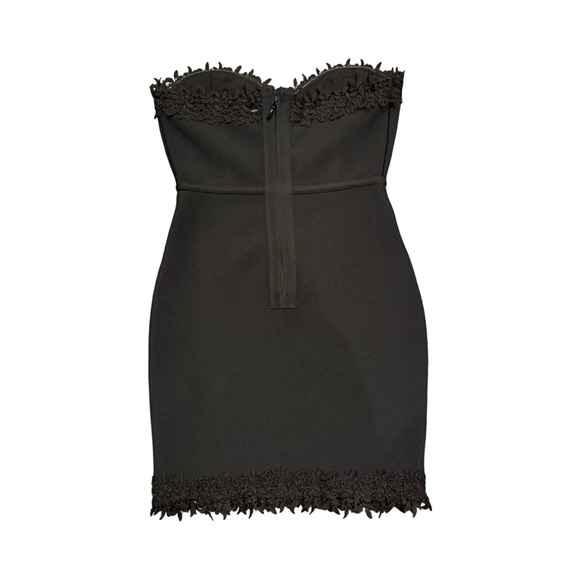 Goth Black Pretty Strapless Dress with zipper - Picture 5 of 10